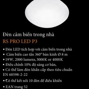 Steinel RS PRO LED P3 – Đèn cảm biến trong nhà
